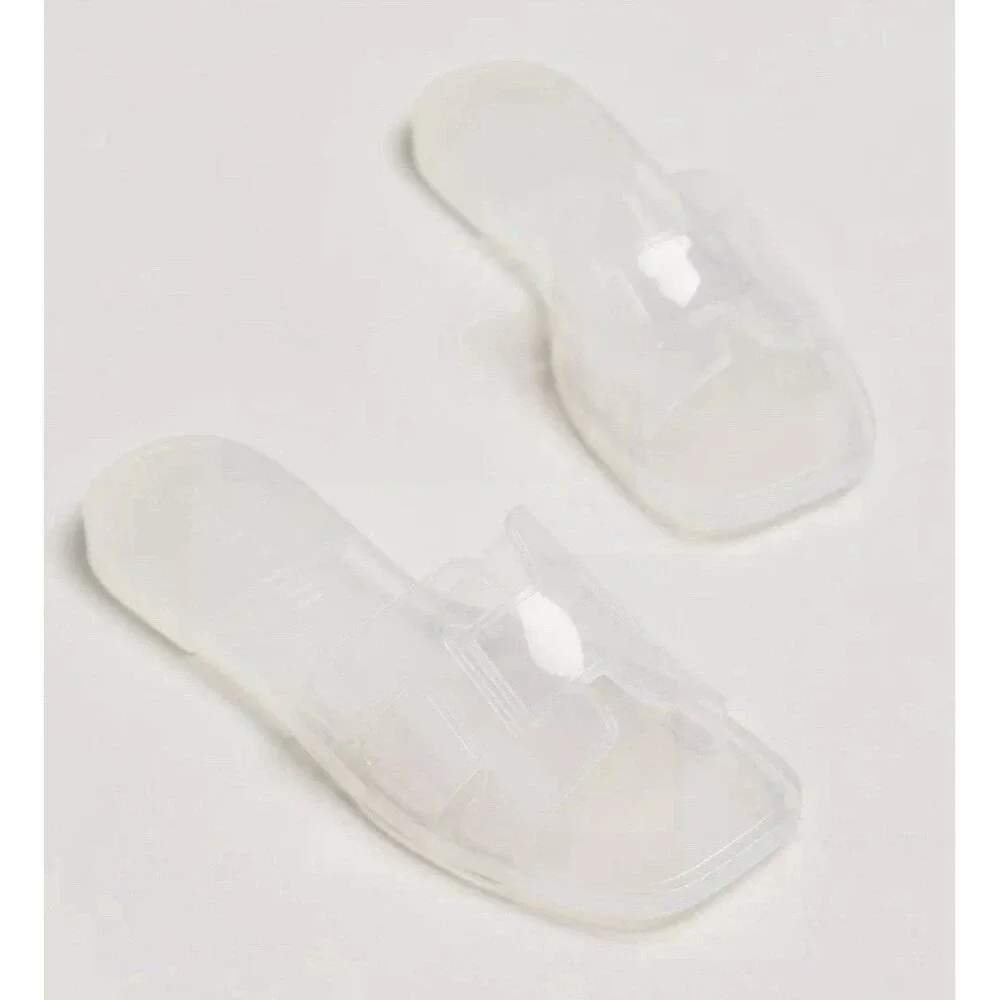 Bibi Lou Holly Jelly Slip On Slides From Anthropologie Size EU 39 8-8.5 Clear